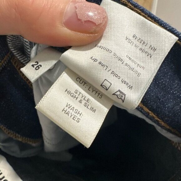 LIKE NEW- Reformation High & Slim Hayes Blue Jeans - Picture 6 of 13